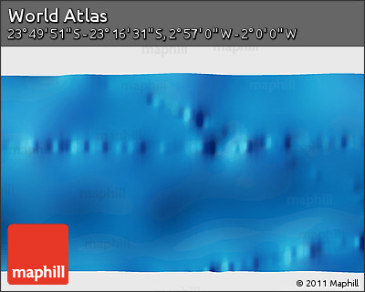 Physical 3D Map of the Area around 23° 33' 11" S, 2° 28' 30" W