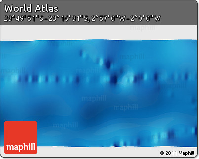 Physical 3D Map of the Area around 23° 33' 11" S, 2° 28' 30" W
