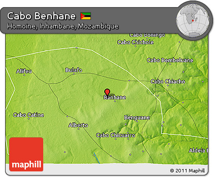 Physical 3D Map of Cabo Benhane