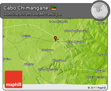 Physical 3D Map of Cabo Chimangane