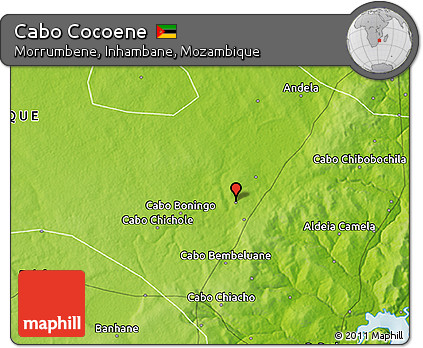 Physical 3D Map of Cabo Cocoene