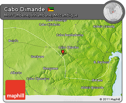 Physical 3D Map of Cabo Dimande