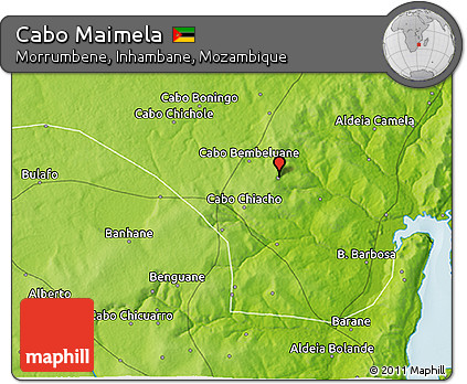 Physical 3D Map of Cabo Maimela