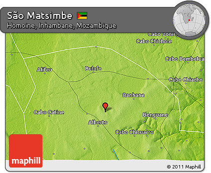 Physical 3D Map of São Matsimbe