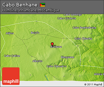 Physical 3D Map of Cabo Benhane