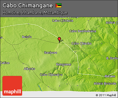 Physical 3D Map of Cabo Chimangane