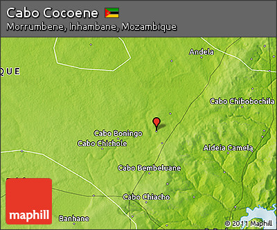 Physical 3D Map of Cabo Cocoene