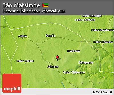 Physical 3D Map of São Matsimbe
