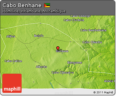 Physical 3D Map of Cabo Benhane