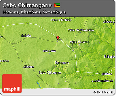 Physical 3D Map of Cabo Chimangane