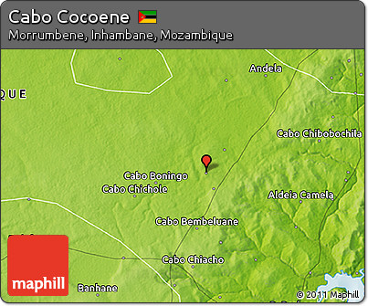 Physical 3D Map of Cabo Cocoene