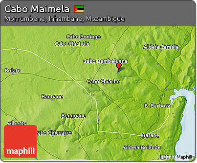 Physical 3D Map of Cabo Maimela