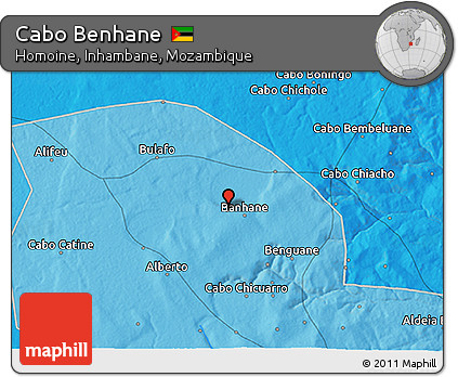 Political 3D Map of Cabo Benhane
