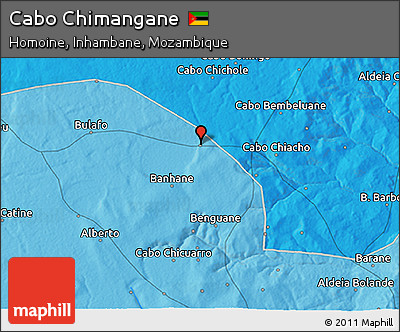 Political 3D Map of Cabo Chimangane
