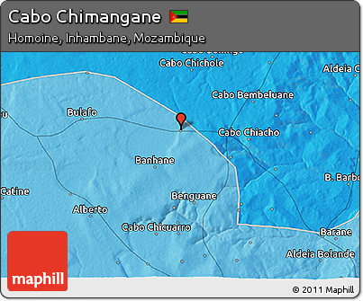 Political 3D Map of Cabo Chimangane