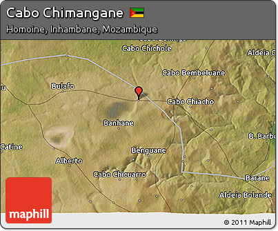 Satellite 3D Map of Cabo Chimangane