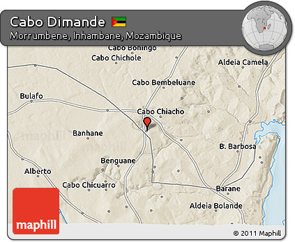Shaded Relief 3D Map of Cabo Dimande