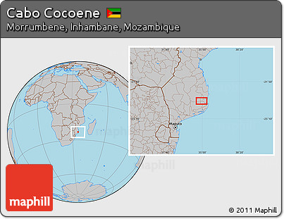 Gray Location Map of Cabo Cocoene