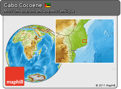 Physical Location Map of Cabo Cocoene