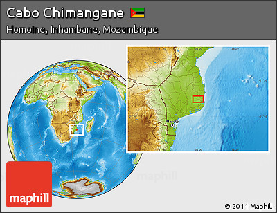 Physical Location Map of Cabo Chimangane