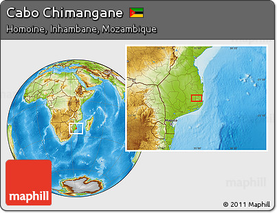 Physical Location Map of Cabo Chimangane