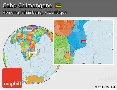 Political Location Map of Cabo Chimangane