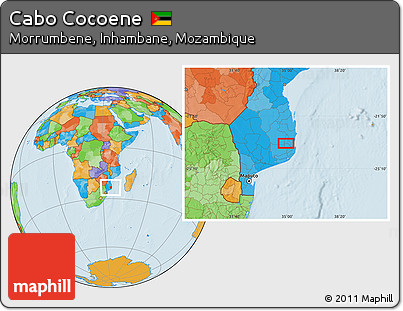 Political Location Map of Cabo Cocoene
