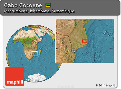 Satellite Location Map of Cabo Cocoene