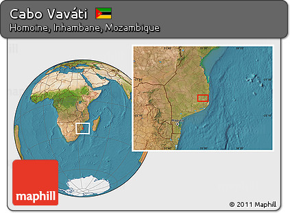Satellite Location Map of Cabo Vaváti