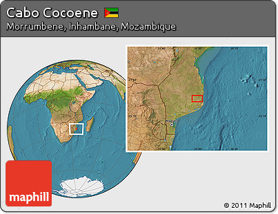 Satellite Location Map of Cabo Cocoene