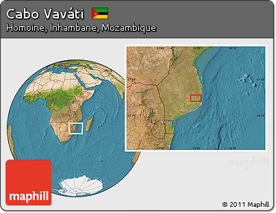 Satellite Location Map of Cabo Vaváti