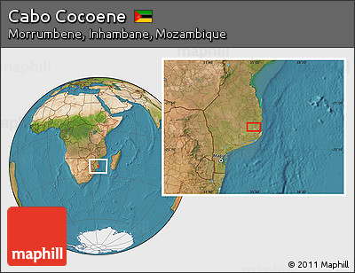 Satellite Location Map of Cabo Cocoene