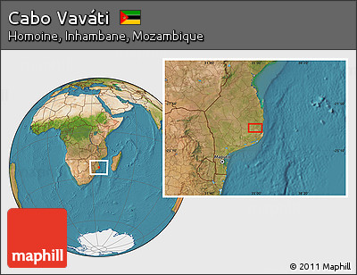 Satellite Location Map of Cabo Vaváti