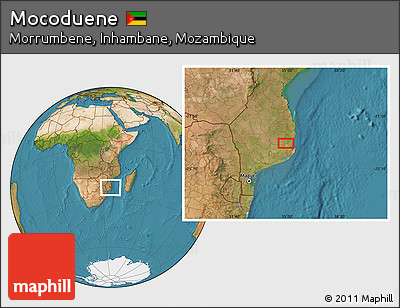 Satellite Location Map of Mocoduene
