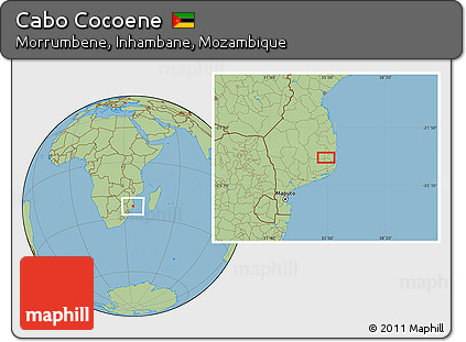 Savanna Style Location Map of Cabo Cocoene