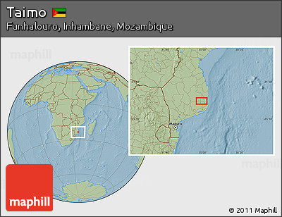 Savanna Style Location Map of Taimo, hill shading