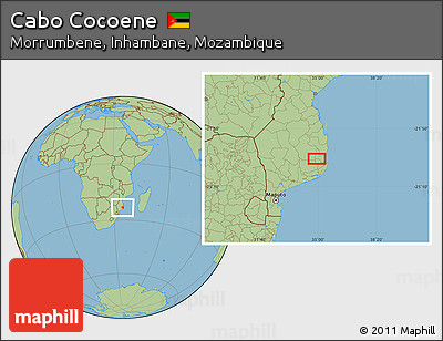 Savanna Style Location Map of Cabo Cocoene