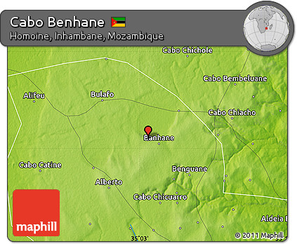 Physical Map of Cabo Benhane