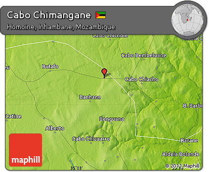 Physical Map of Cabo Chimangane