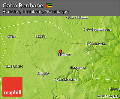 Physical Map of Cabo Benhane