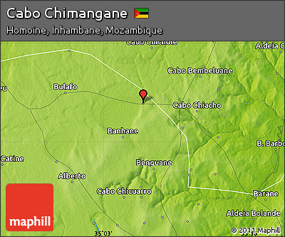 Physical Map of Cabo Chimangane