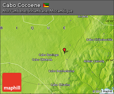 Physical Map of Cabo Cocoene