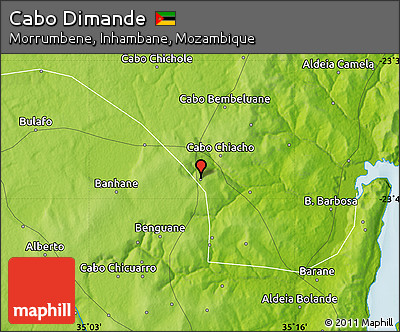 Physical Map of Cabo Dimande