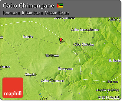 Physical Map of Cabo Chimangane