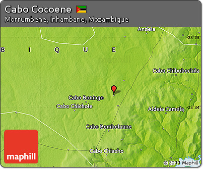 Physical Map of Cabo Cocoene