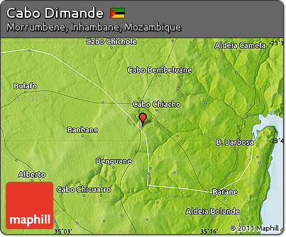 Physical Map of Cabo Dimande