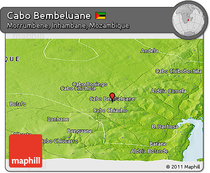 Physical Panoramic Map of Cabo Bembeluane