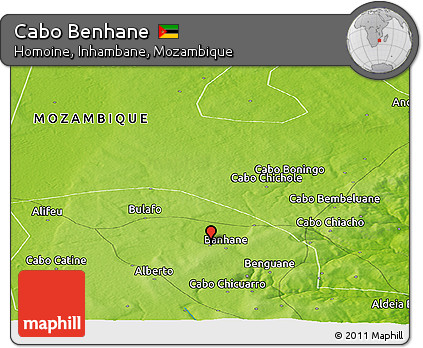 Physical Panoramic Map of Cabo Benhane