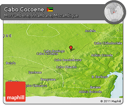 Physical Panoramic Map of Cabo Cocoene