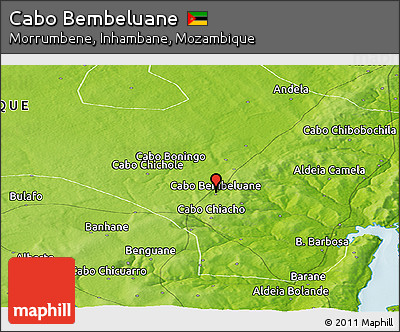 Physical Panoramic Map of Cabo Bembeluane